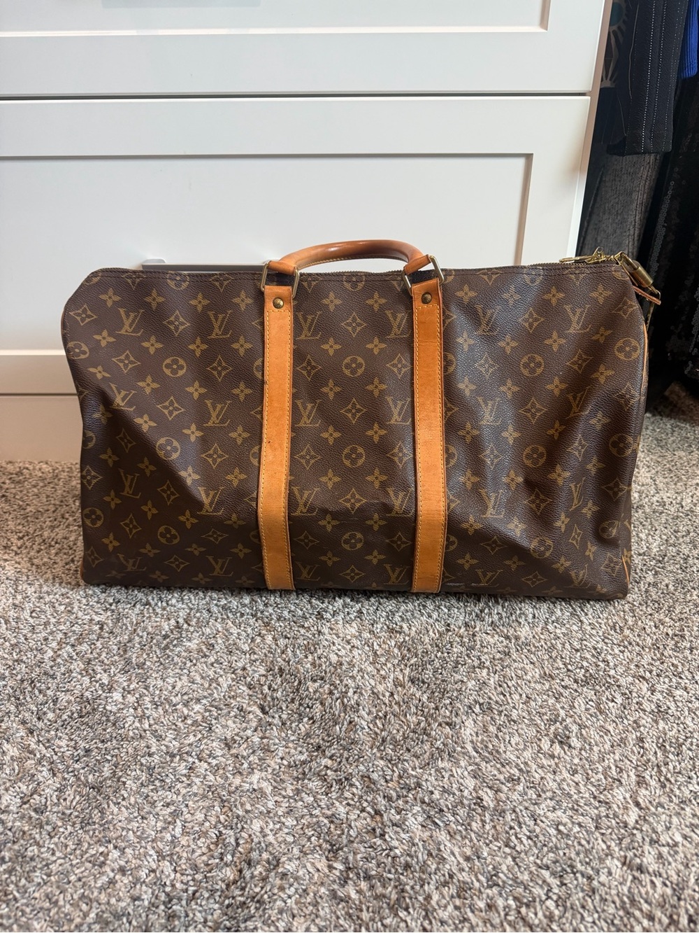 Louis Vuitton Brown Monogram Keepall 50